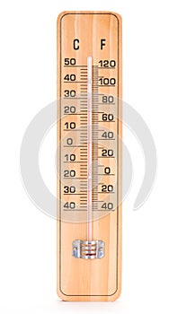 Wooden room thermometer