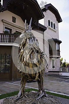 Wooden rooster at Gallio, Asiago photo