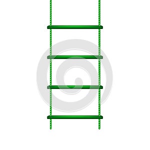 Wooden rope ladder in green design