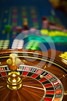 Wooden roulette wheel