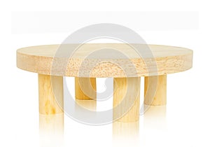 Wooden round table.