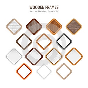 Wooden Rounded Rhomboid Frames