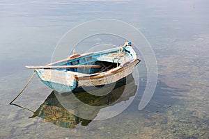 Wooden row boat