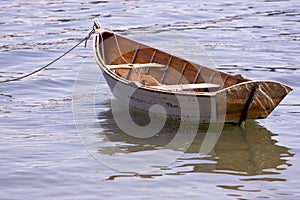 Wooden row boat photo