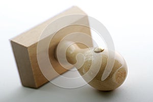 Wooden rubber stamp, isolated