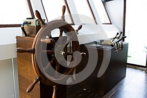 Wooden rudder and navigational equipment