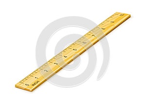 Wooden ruler for measuring. School tool. Vector illustration.