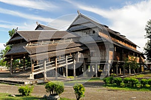 Wooden Rumah Istana Sumbawa palace of the sultan in the Sumbawa Besar town in Indonesia photo