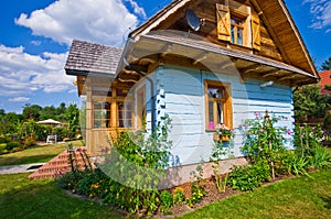 Wooden rural house in Poland, Roztocze region