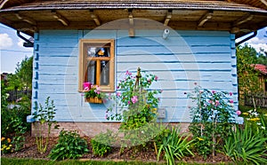 Wooden rural house in Poland, Roztocze region