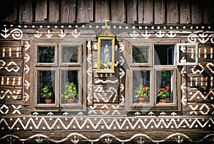 Wooden rural ornamental house