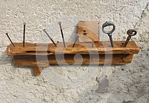 Wooden rustic handmade keyholder