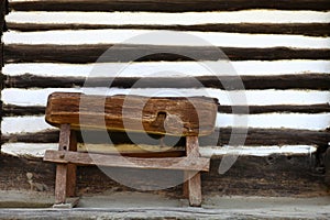 Wooden rustic small bench