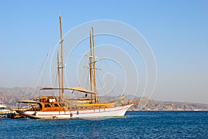 Wooden sailboat