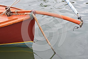 Wooden sailboat bow