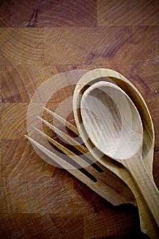 Wooden salad servers