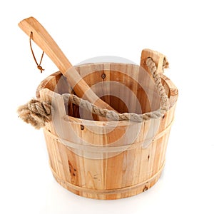 Wooden sauna bucket