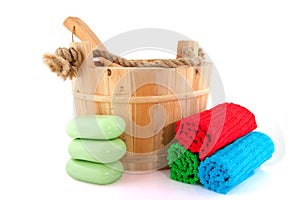 Wooden sauna bucket