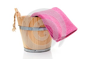 Wooden sauna bucket