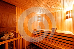 Wooden sauna in Finnish