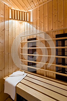 Wooden sauna interior