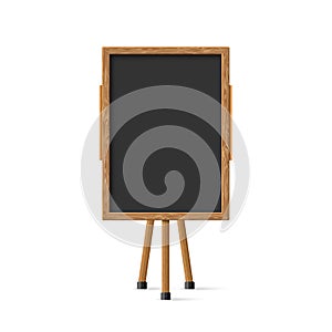 Wooden school child black board on easel front view