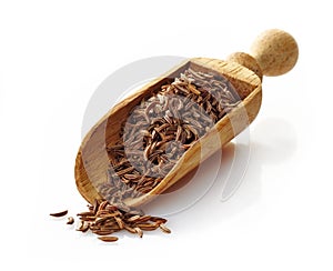Wooden scoop with cumin