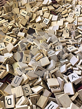 Wooden Scrabble tiles