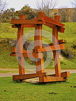 Wooden Sculpture in Arboleda near Bilbao photo