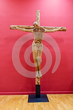 Wooden sculpture of Jesus Christ on the cross