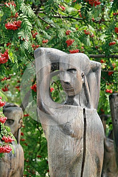 Wooden sculptures in Muzeon Art Park (Fallen Monument Park) in Moscow