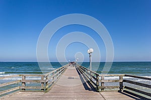 Wooden sea bridge Seebrucke in Binz on Rugen Island