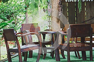 Wooden set chairs and table