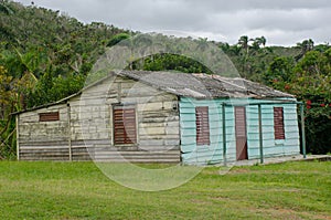 Wooden shack living quarters