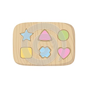 Wooden Shape sorter toy for babies. Educational logic toy for kids