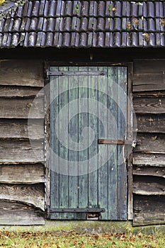 Wooden shed door