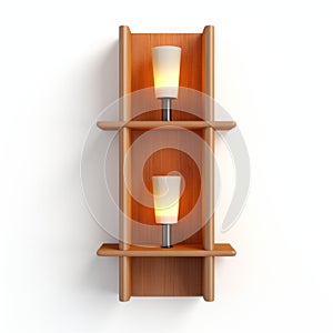 Wooden Shelf Wall Sconce: Realistic 3d Rendering With Clean And Streamlined Design