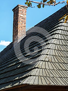 Wooden shingle roof