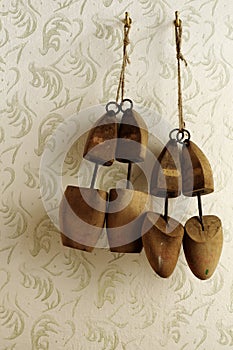 Wooden shoe stretcher mens and ladies still life