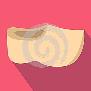 Wooden shoes icon, flat style