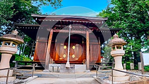 The wooden shrine building of Hie Shrine, the guardian of Kawagoe Kita-in Temple