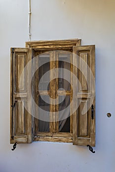 Wooden shutters of the house