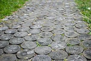 The wooden sidewalk.