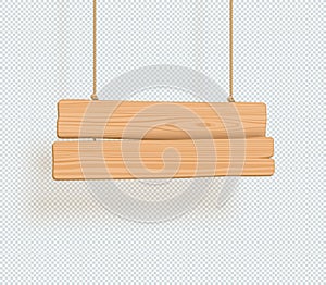 Wooden Sign 2 Line Title Banner Plain 3d Hanging From Rope