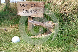 A Wooden Sign. Beware Of Alligator