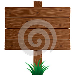 Wooden sign board in vector