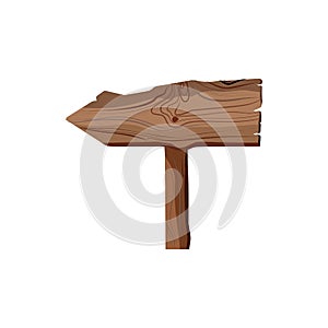 Wooden sign board on white. Wood old road planks. Vector
