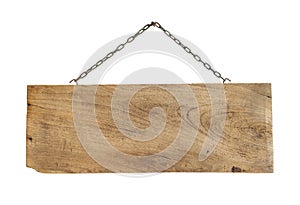 Wooden sign hanging