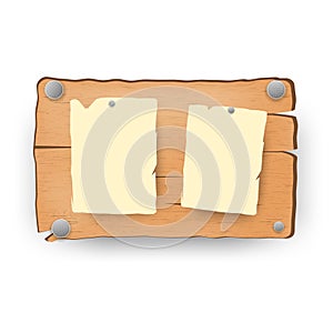 Wooden sign. notice board. road sign. vector