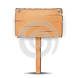 Wooden sign. notice board. road sign. vector